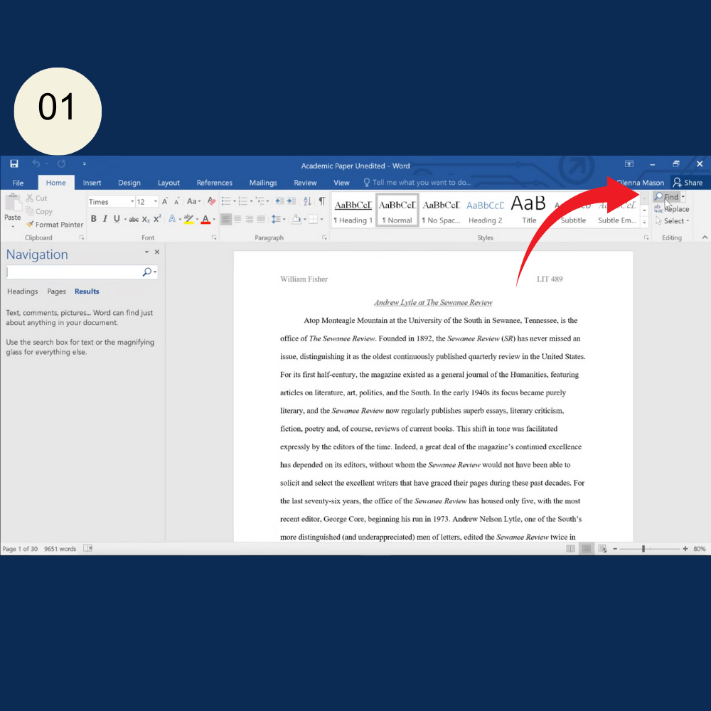 Image showing how to update text formatting in Word without changing the actual words. 