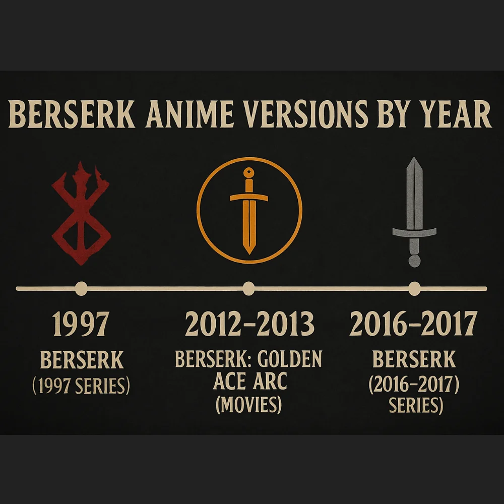Timeline comparing all Berserk anime versions