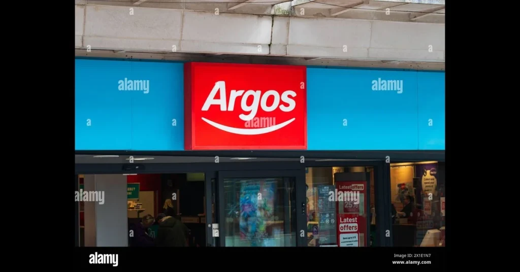 Argos store inside a Sainsbury's supermarket in the UK, showcasing the integration of Argos concessions within grocery retail space.
