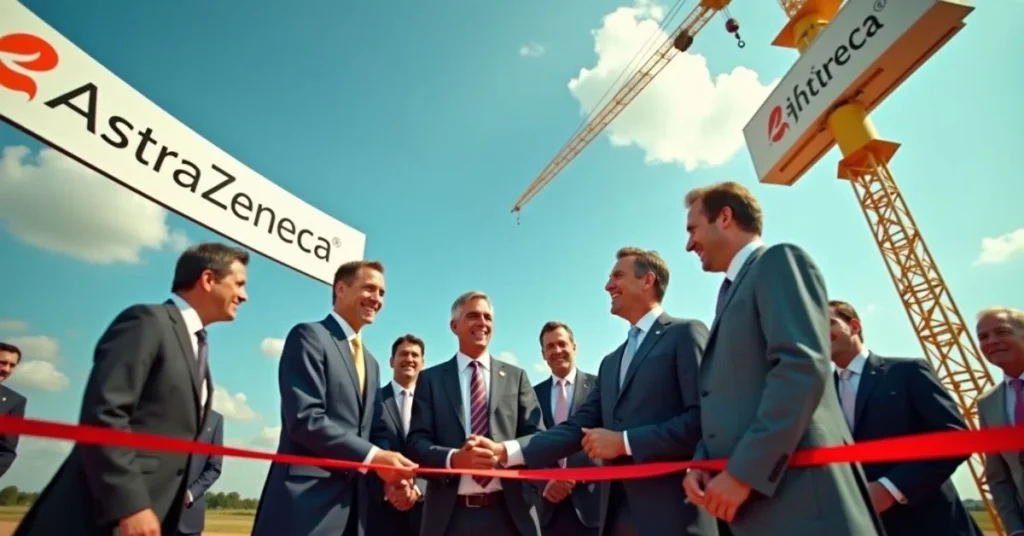 Pascal Soriot and Glenn Youngkin at groundbreaking ceremony for AstraZeneca’s Virginia manufacturing site.
