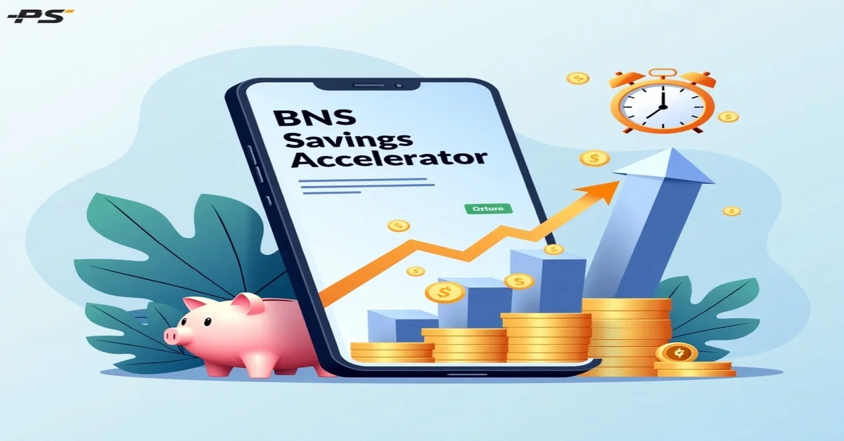 BNS Savings Accelerator app auto-transferring coins to piggy bank via smartphone