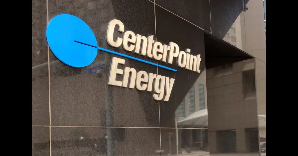 CenterPoint Energy facility with modern infrastructure and power lines, highlighting grid improvements and clean energy initiatives.