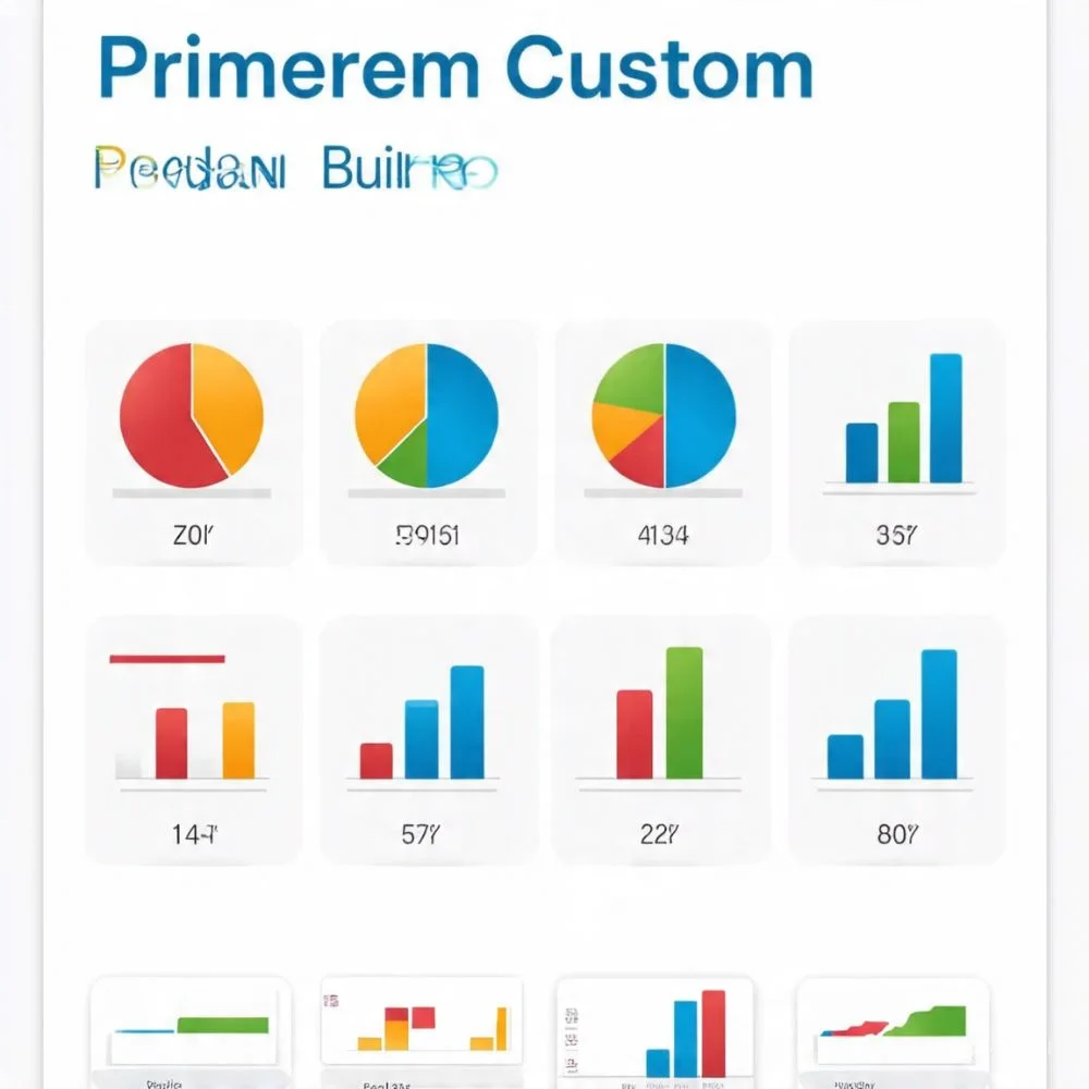 User interface of Primerem’s custom report builder showing customizable charts and analytics widgets.