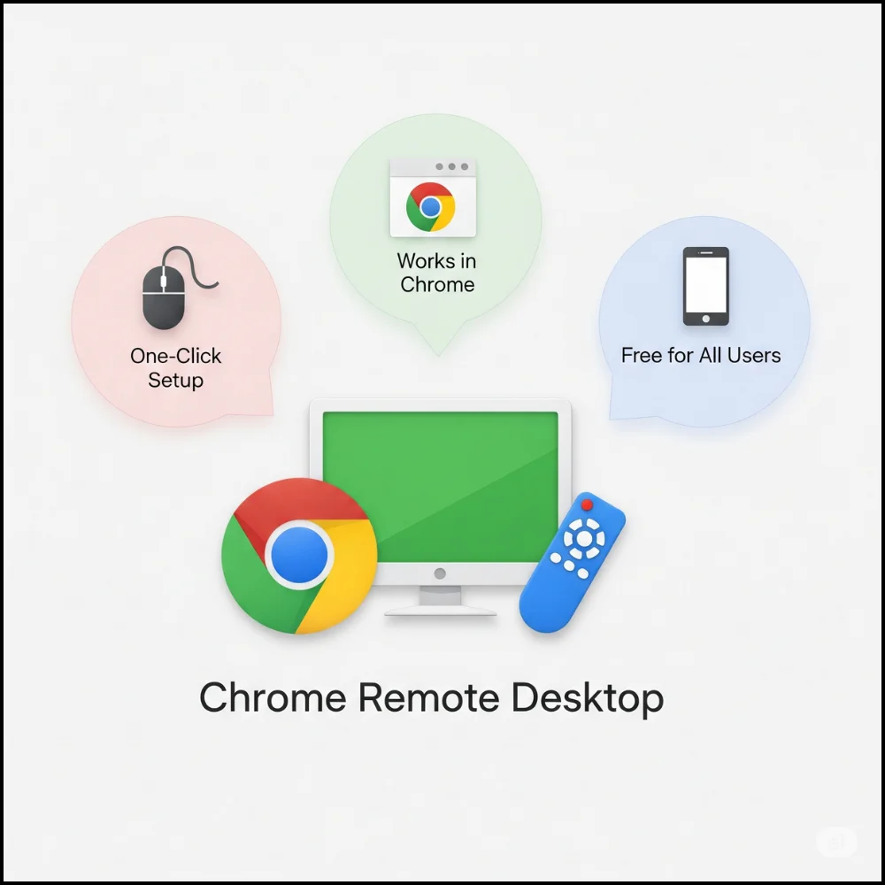 Chrome Remote Desktop logo with tool tips