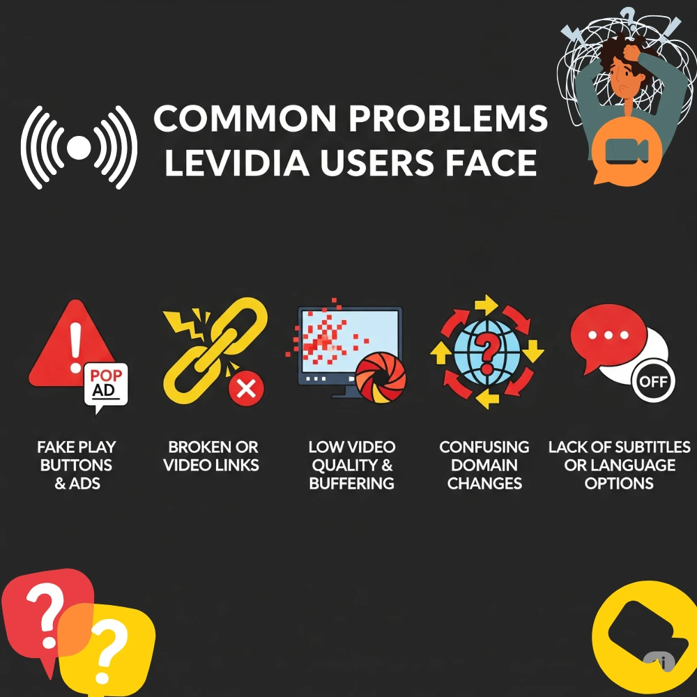 Infographic showing top issues users face on Levidia 2025