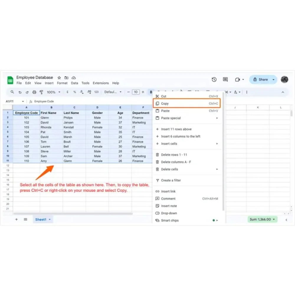"Comparison of copy-pasting a table versus using extension tools to insert tables in Gmail interface, 2025 user experience illustration"