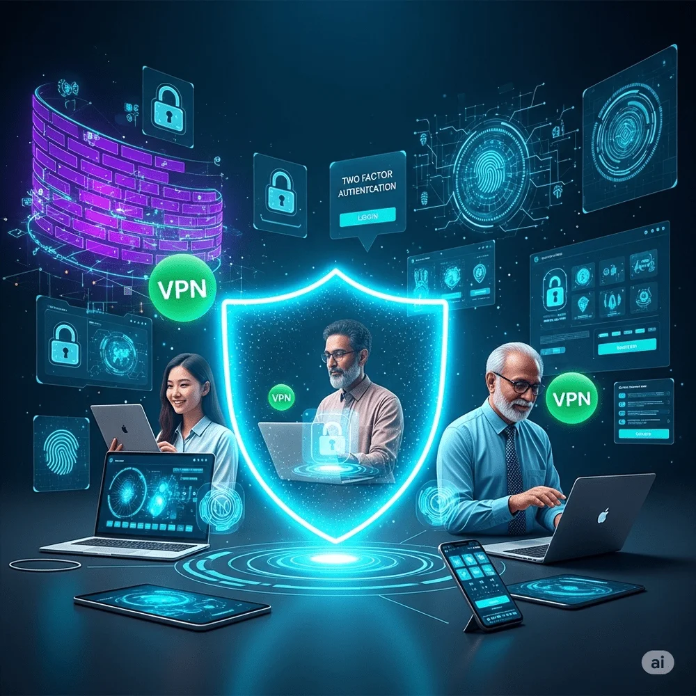Emerging internet trends enabling secure digital experiences with AI-driven cybersecurity, VPNs, and real-time threat detection. 