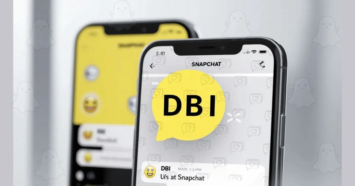 Smartphone screen showing what DBI mean on Snapchat in chat