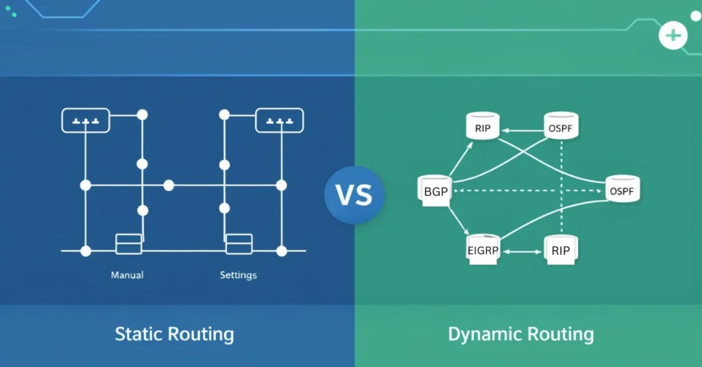 Difference between static and dynamic routing
