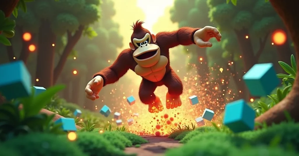 Donkey Kong Bananza Voxel Smash Scene on Nintendo Switch 2