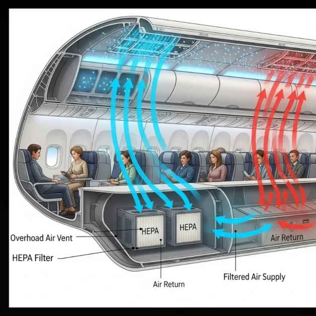 A319neo cabin airflow and temperature control illustration