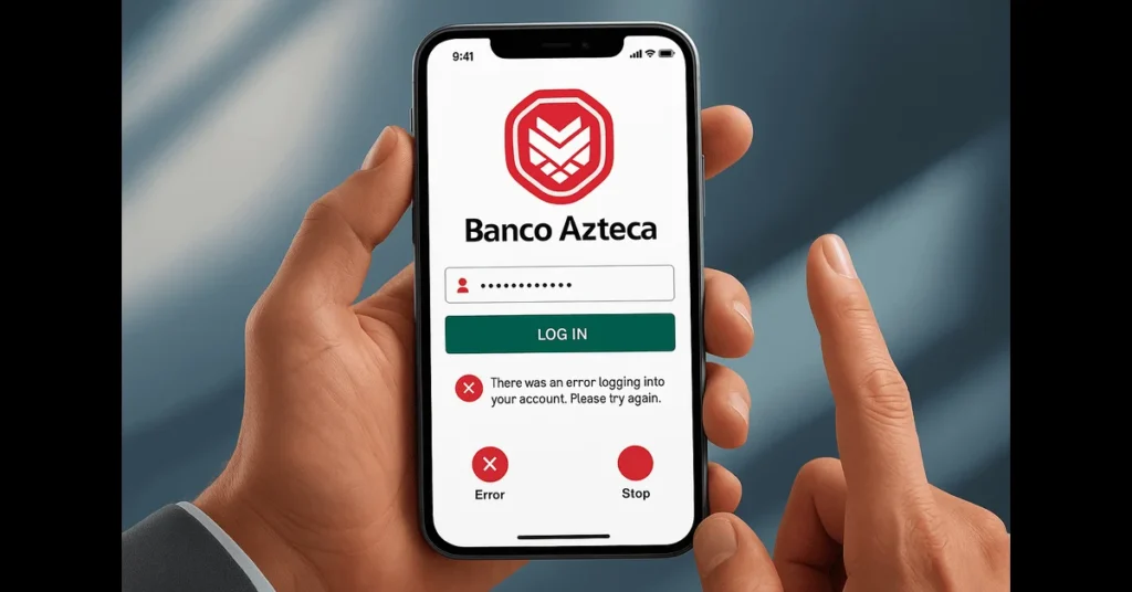 Fallas en la app de Banco Azteca hoy causing login and transaction issues.