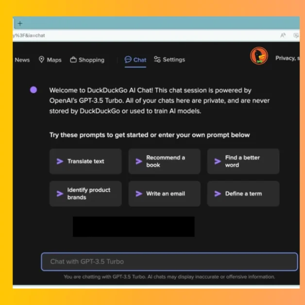 First AI Prompting of duckduck go.ai