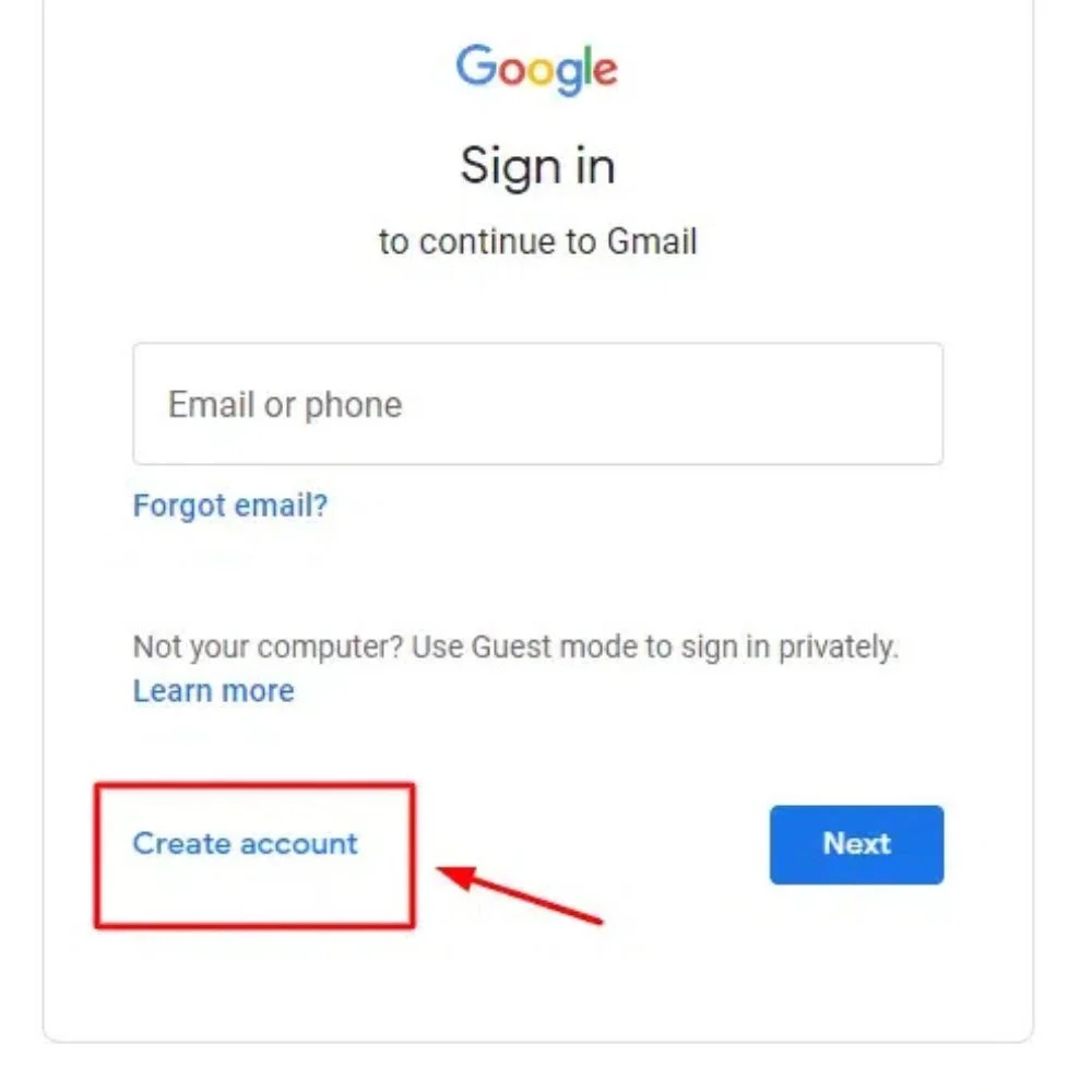 image of Gmail Account Setup.
