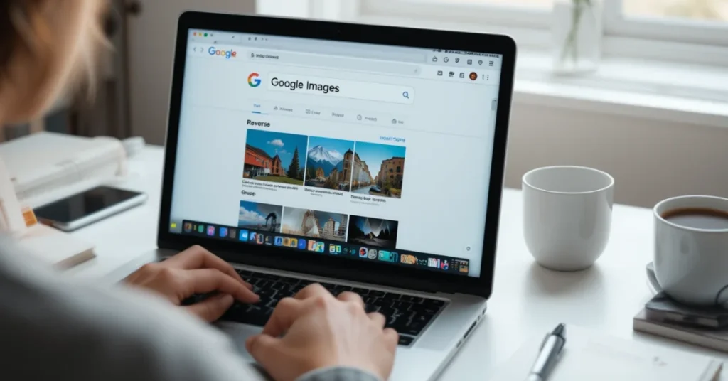 Person doing Google reverse image search