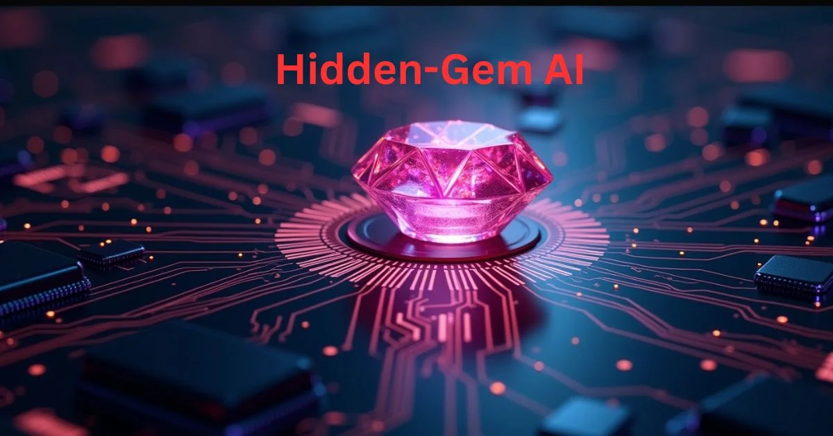 Futuristic concept of a hidden-gem AI stock catalyst on August 11 with digital circuits and a glowing gemstone