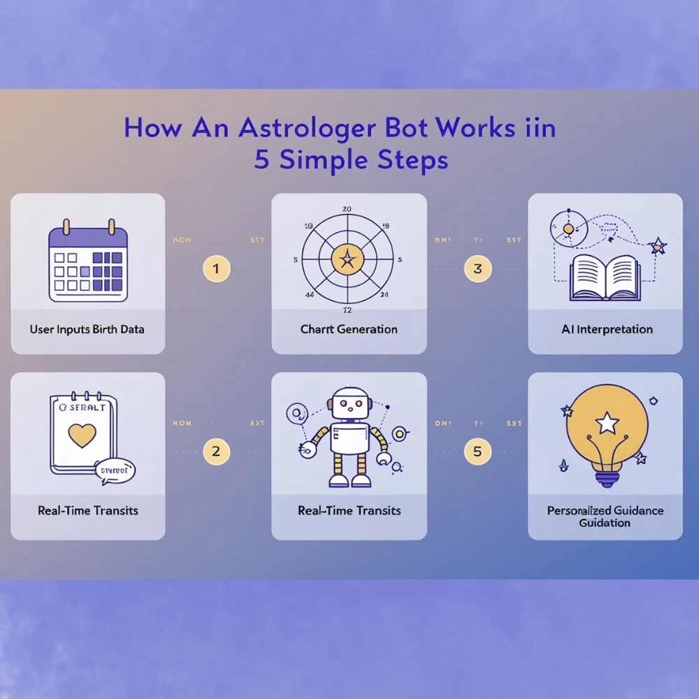 Steps showing how an accurate astrologer bot works