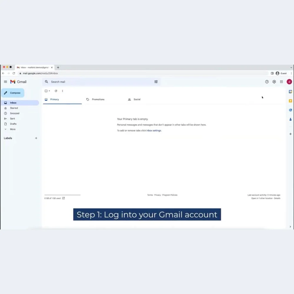 Step-by-step screenshots of the Gmail deletion process.