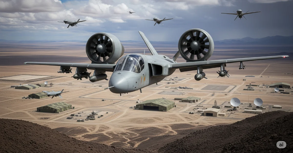 Joby VTOL aircraft flying over desert test site