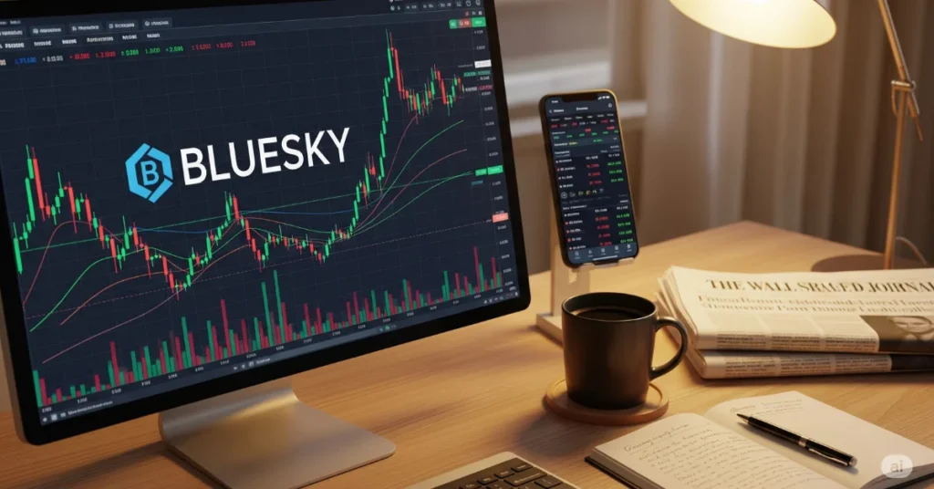 Bluesky stock trends on modern trading screen