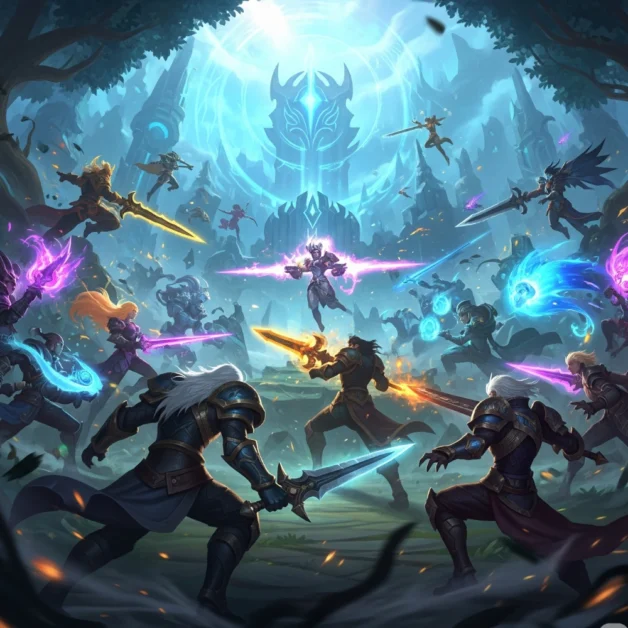 League of Legends champions in fantasy battle