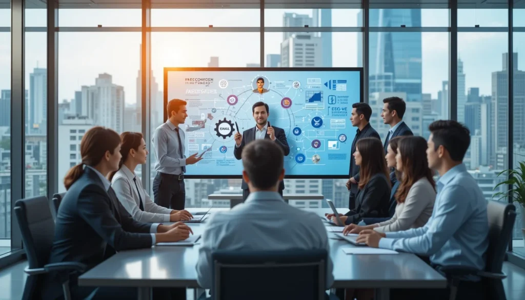 Creative teamwork in modern office setup