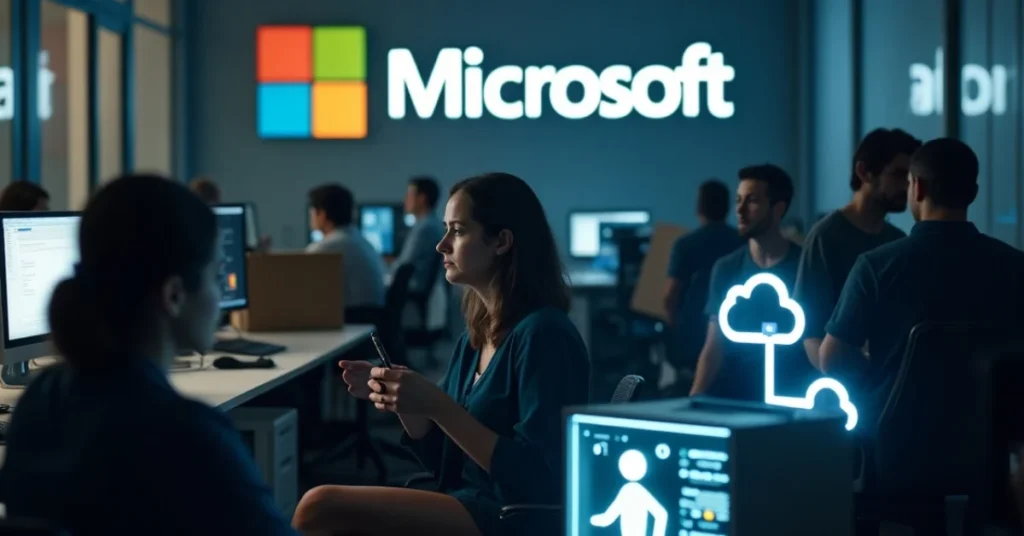 Office workers at Microsoft