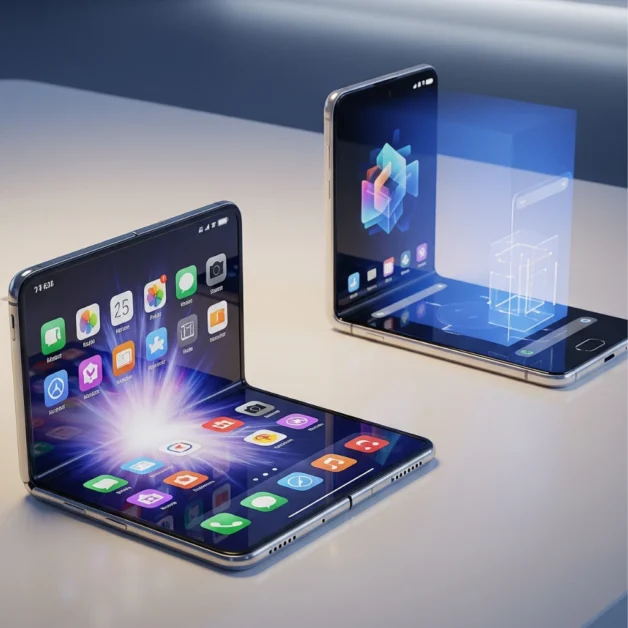 Foldable smartphone and next-gen tech display