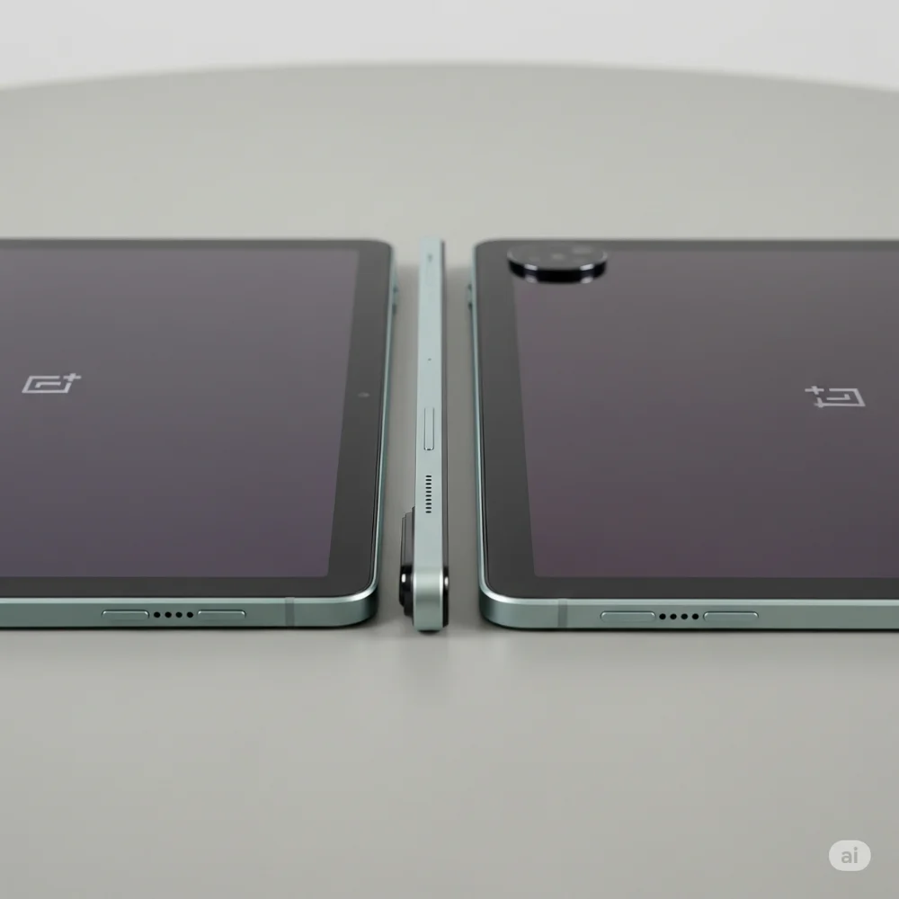 Side-by-side OnePlus tablets display and design