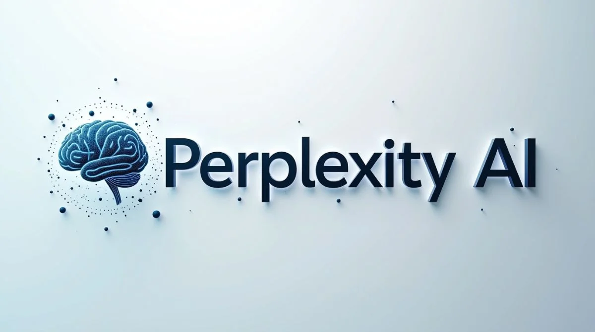 Clean and modern Perplexity AI logo with soft tech-themed elements and a white background, representing artificial intelligence innovation.