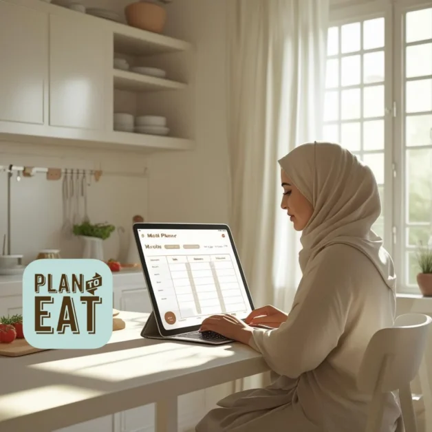 User organizing meals with a clean digital planner