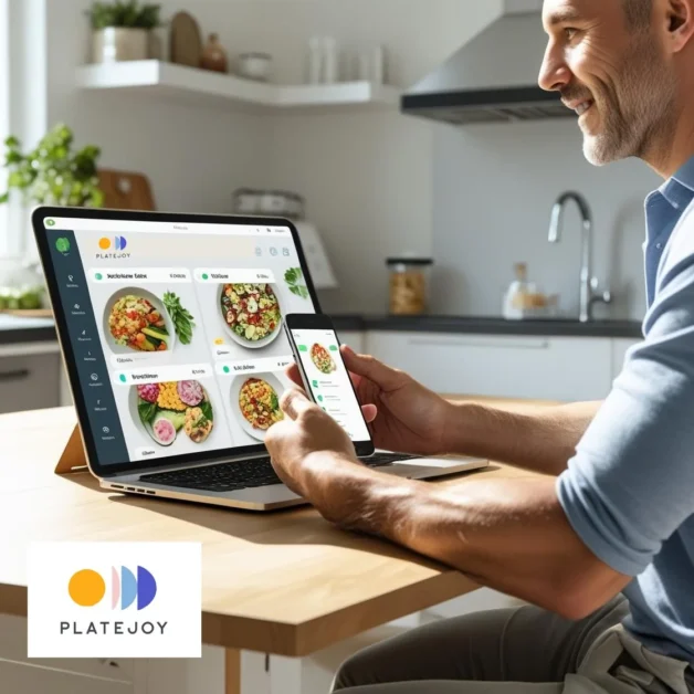 Person checking custom meal plan on a diet app