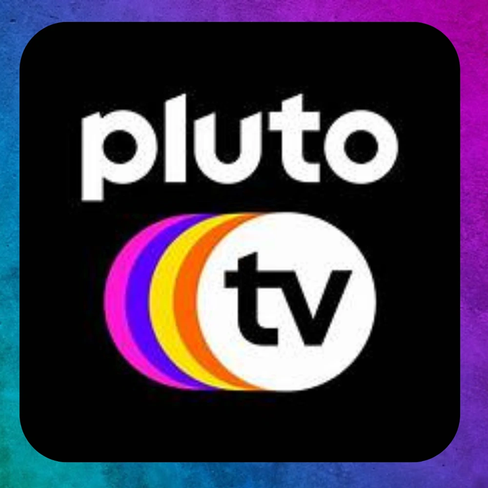 A clear logo of Pluto.tv