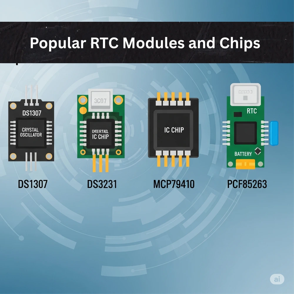 DS1307, DS3231, MCP79410, and other RTC chips