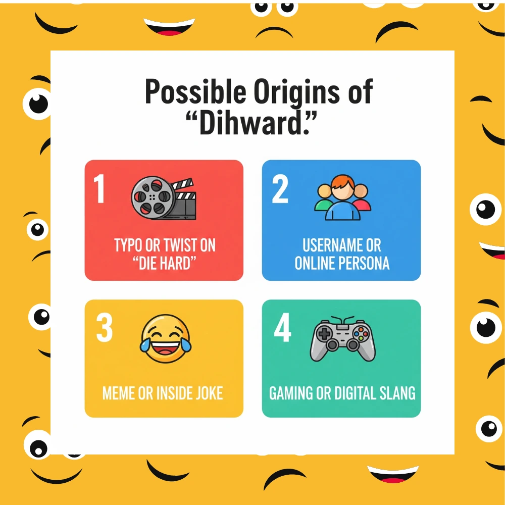 Infographic showing possible origins of the word “Dihward"