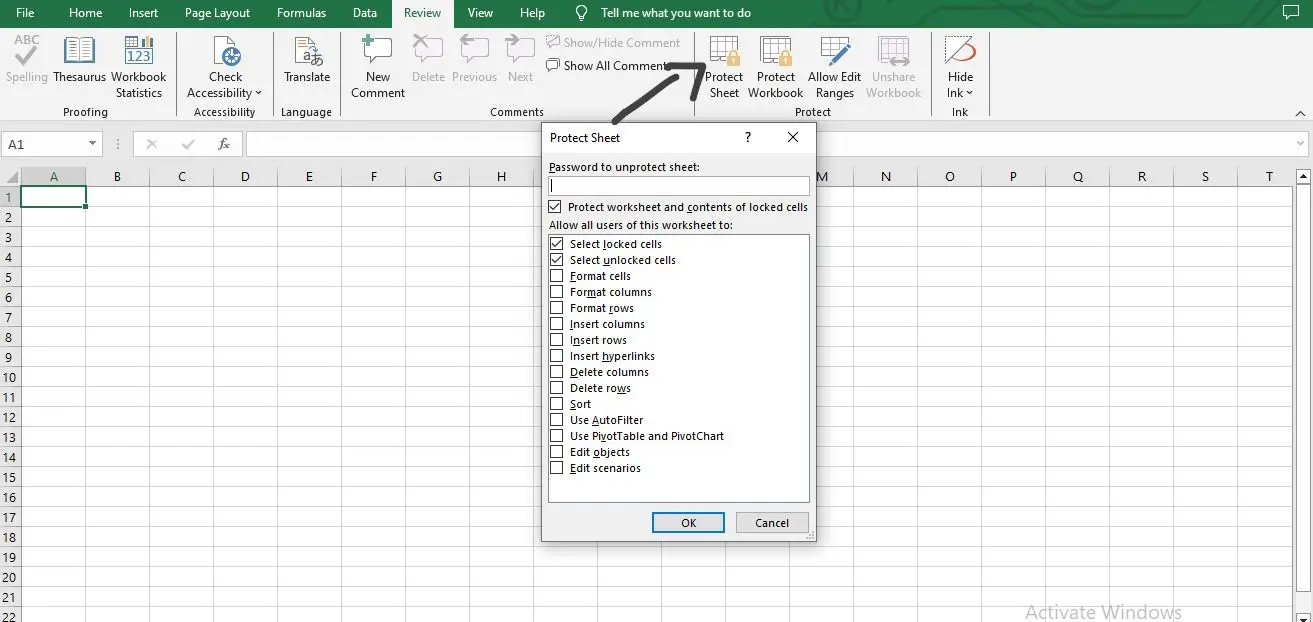 Protecting Specific Worksheets in Excel