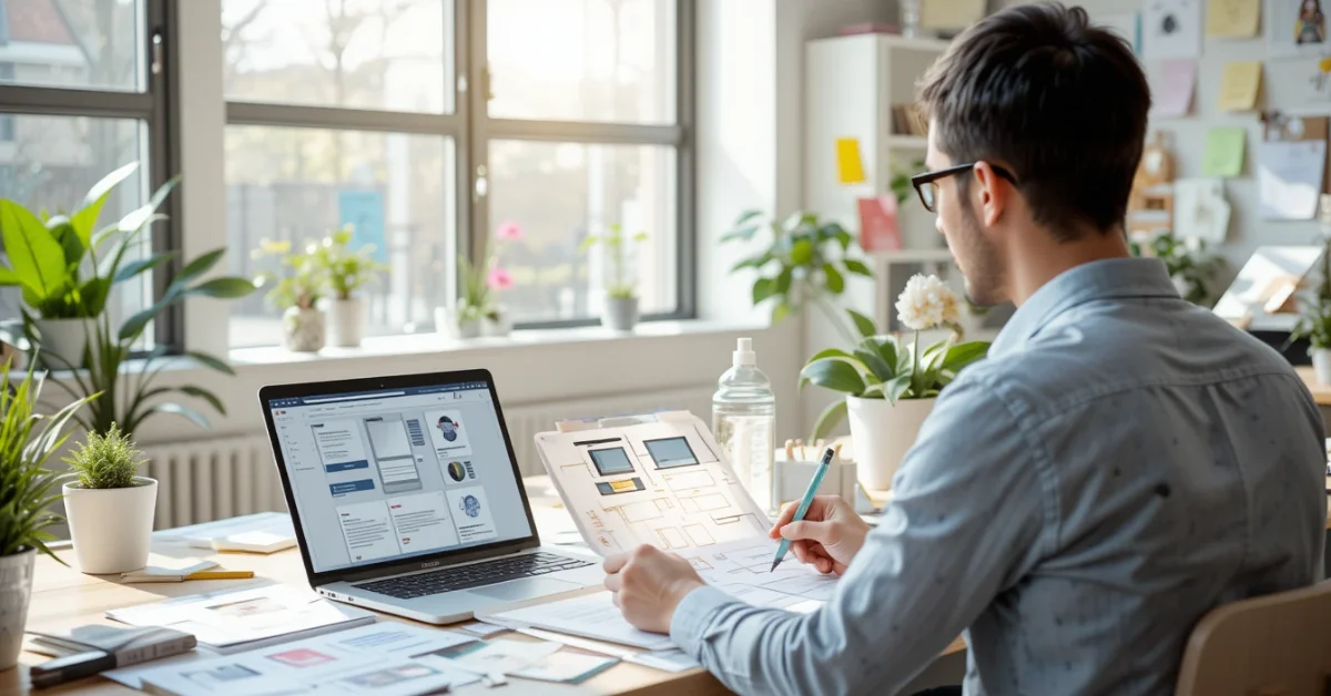 Designer sketching new product idea