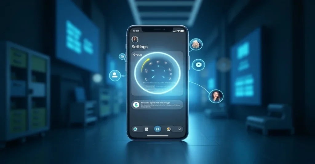 Android smartphone interface showing the customization of RCS Group Chat Icons with a modern, clean UI and no text or spelling errors.