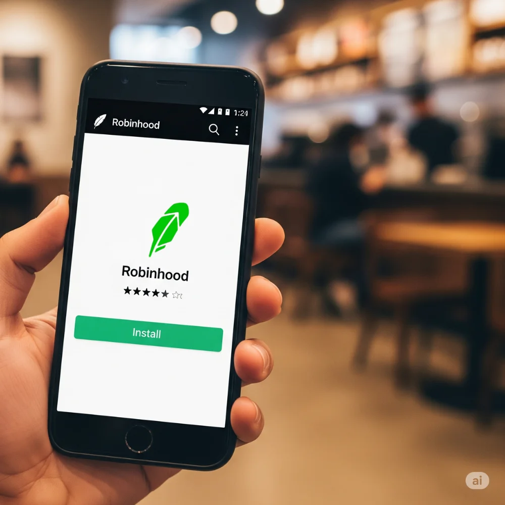 Robinhood logo on Play Store screen