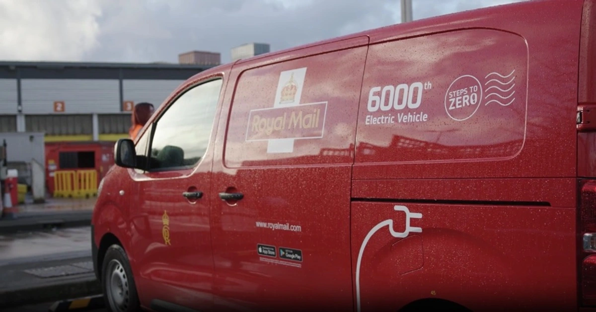Royal Mail van delivering parcels, highlighting new 2025 delivery schedule.