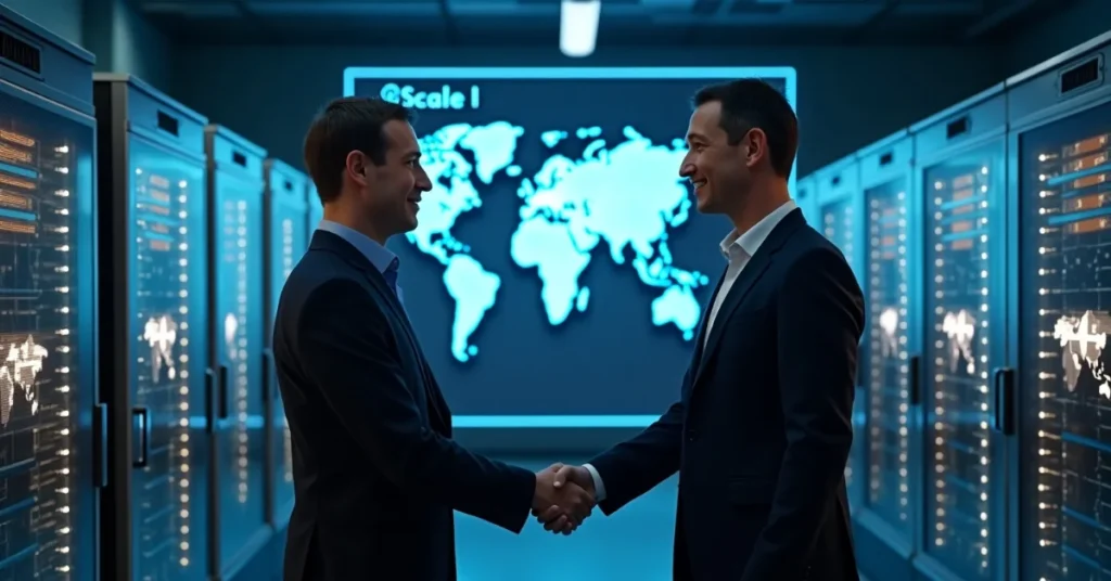 Meta invests $14.8B in Scale AI as Zuckerberg and Wang shake hands in tech lab