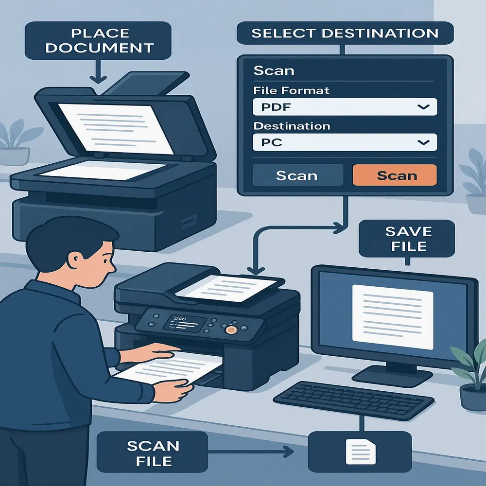 Scan via Printer to PC View