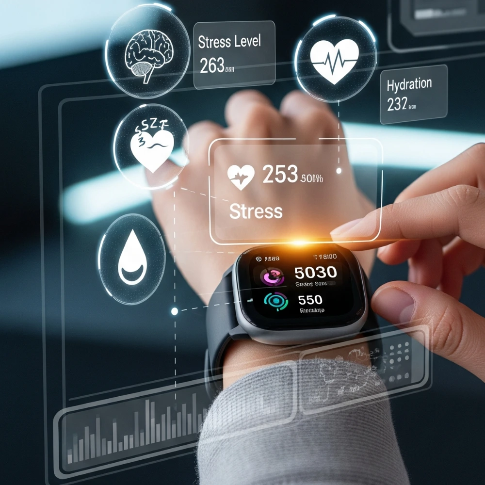 Smartwatch showing real-time health insights