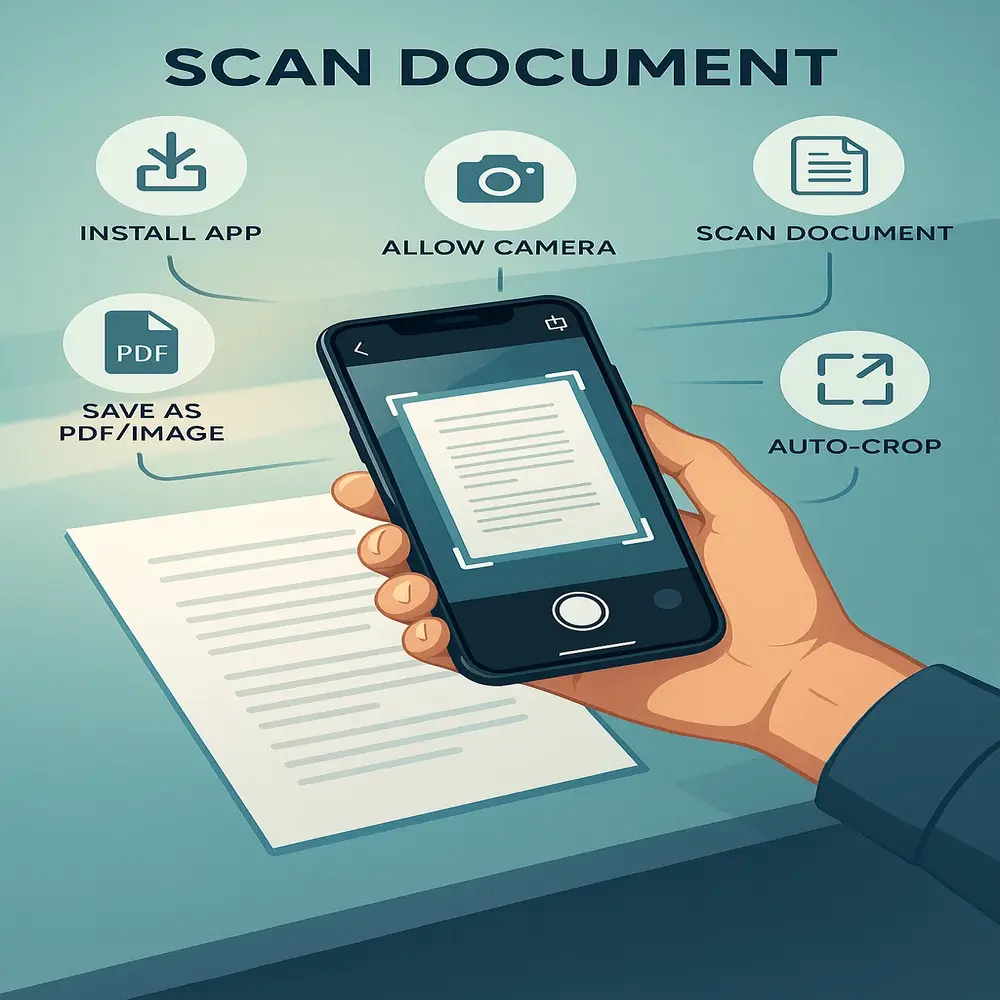 Smartphone Scanning Document Steps