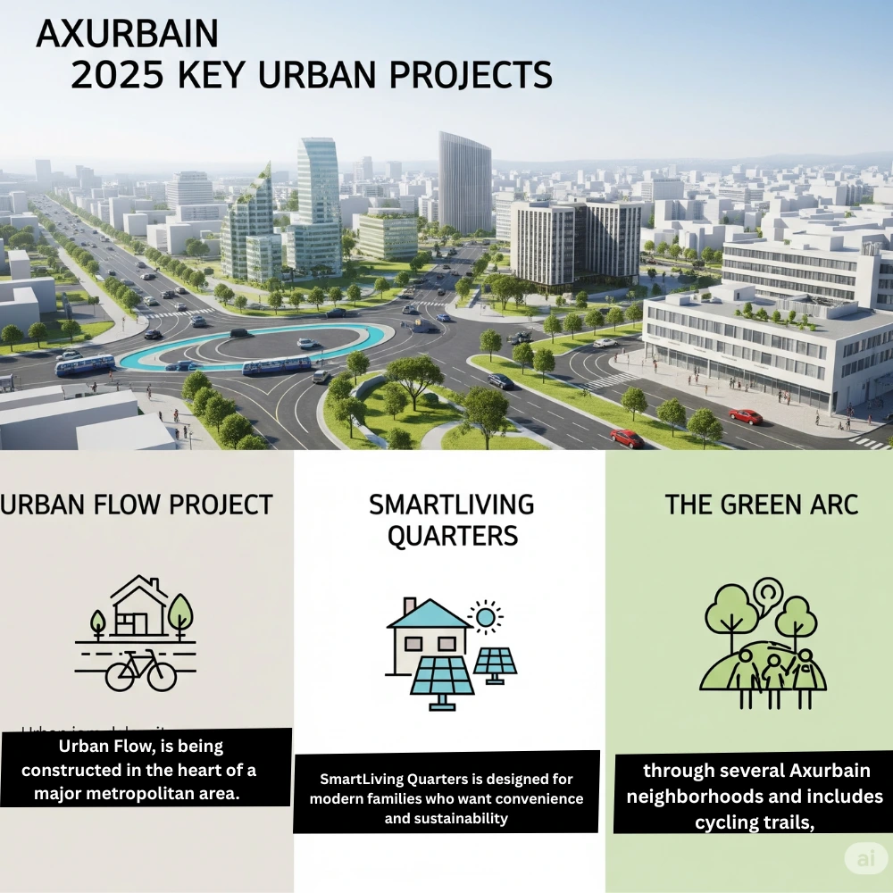 Infographic of Axurbain’s key urban projects in 2025