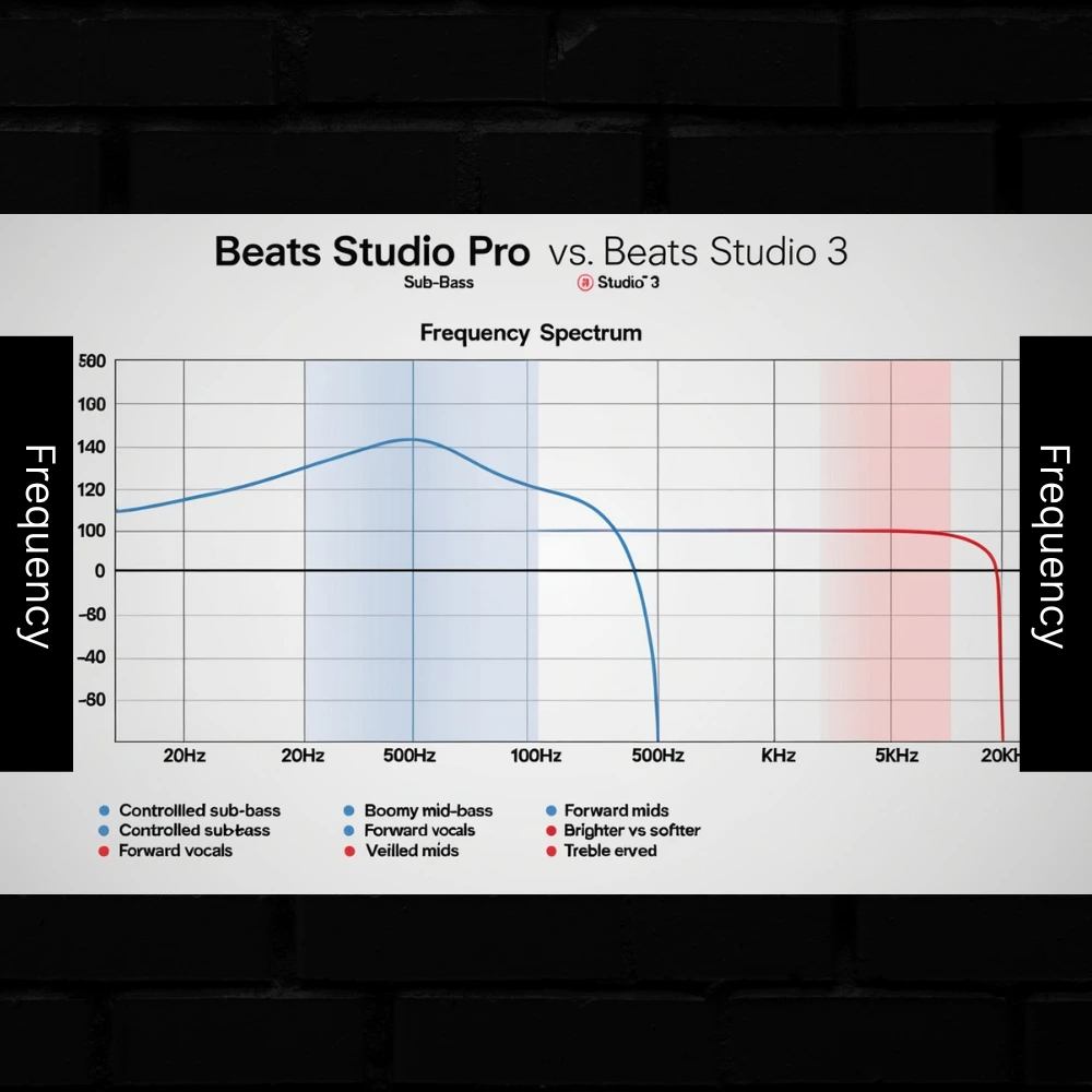 Studio Pro vs Studio 3 frequency response curve comparison