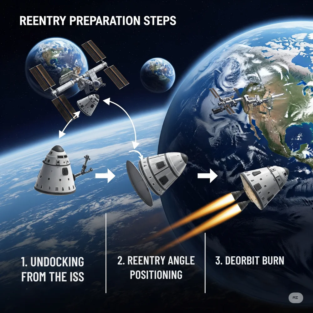 Starliner reentry steps: undock to burn