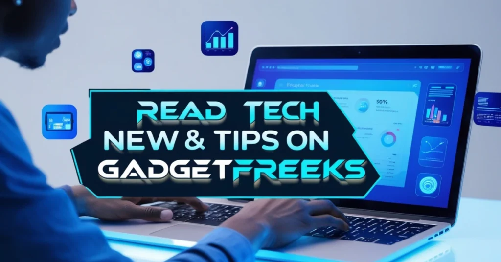 Reading tech news and tips on Gadgetfreeks on a table
