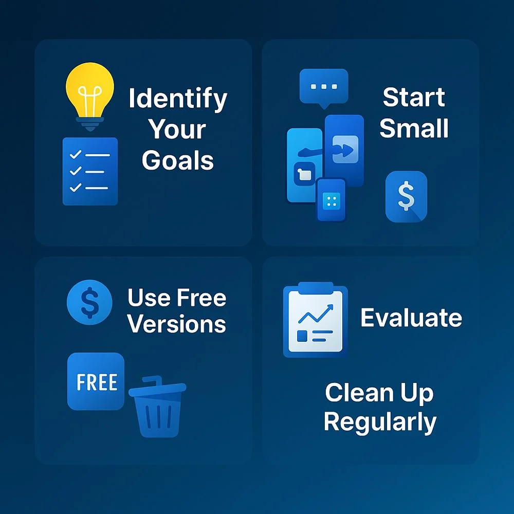 Infographic showing tips for selecting the right apps. 