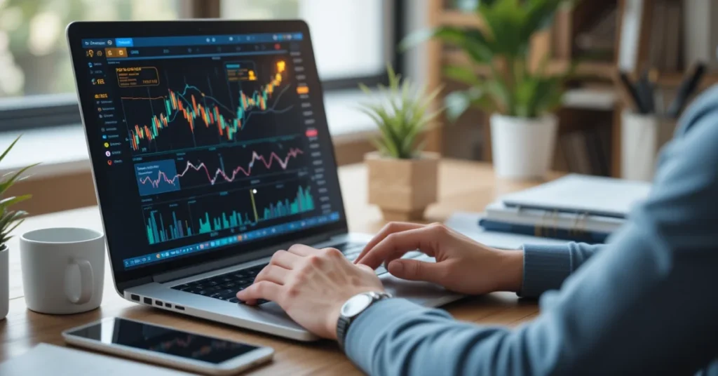 Investor analyzing top-rated value stocks